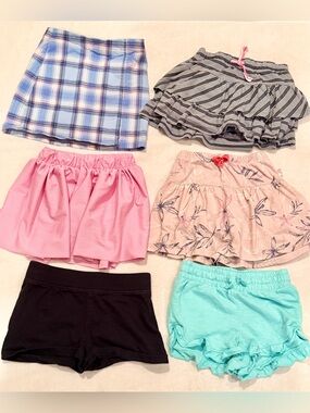Size 6 girls Summer mix of Skirt, Skort & Shorts Bundle